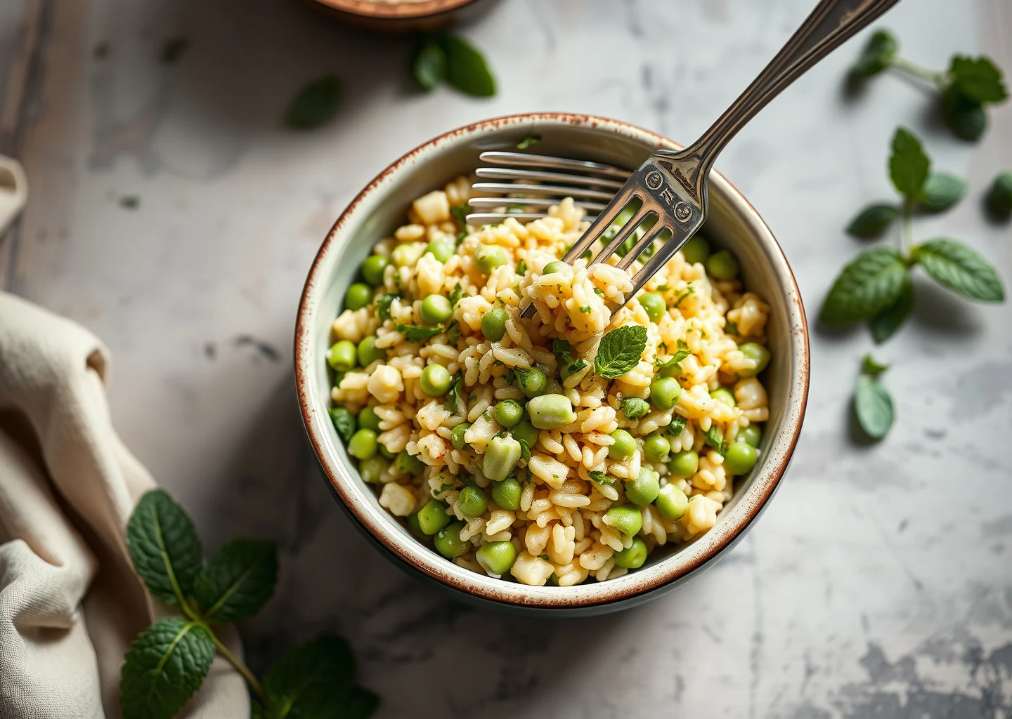 Sweet Pea and Mint Orzo