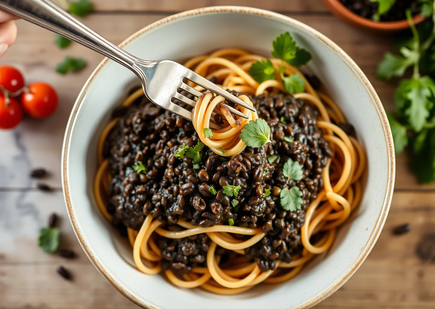 Black Lentil Bolognese