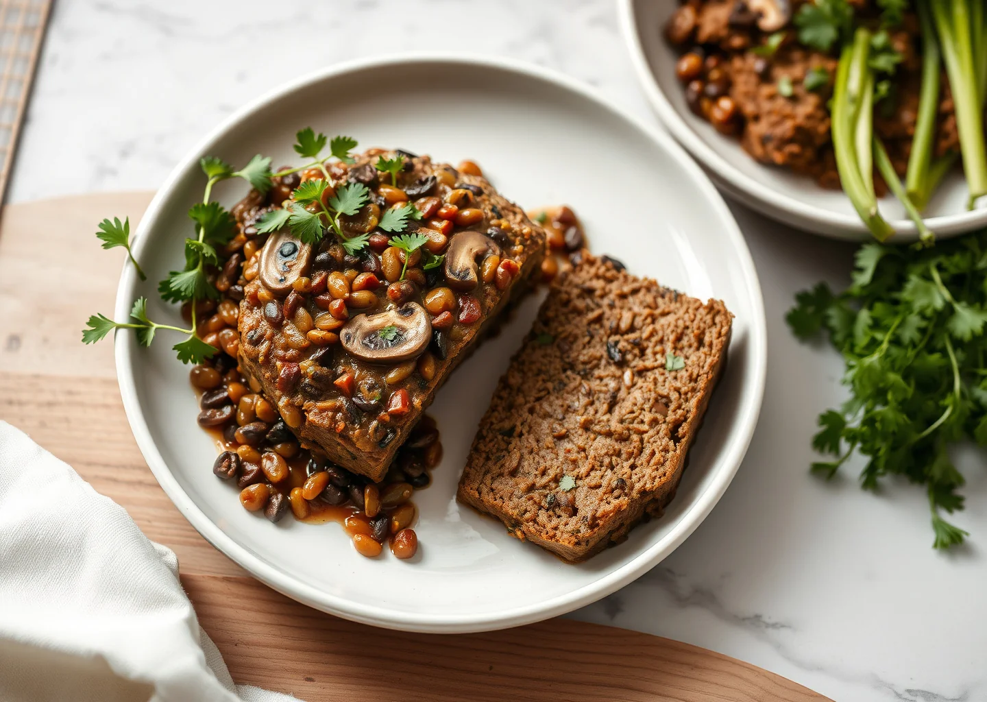 Smoky Lentil and Mushroom Loaf