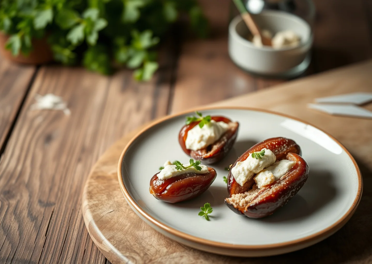 Almond Cheese Stuffed Dates