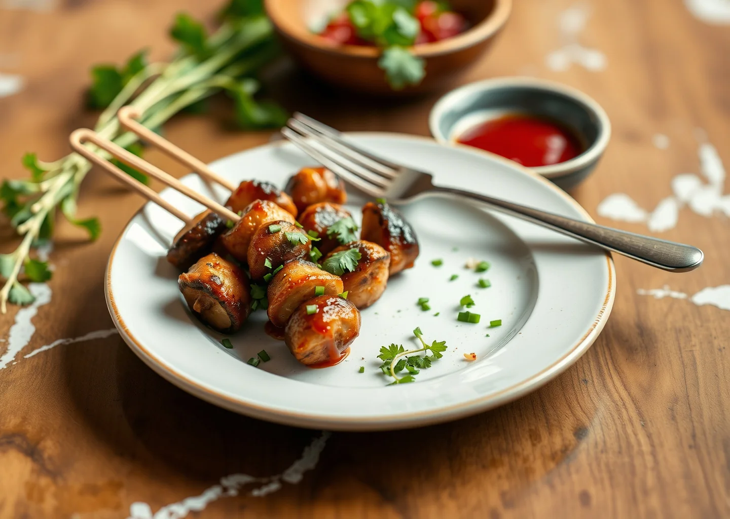 Gochujang Mushroom Skewers