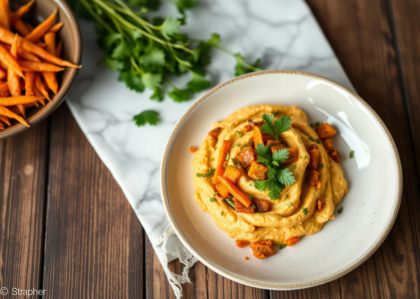 Roasted Carrot Hummus Salad