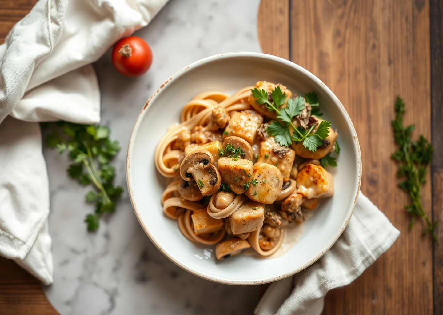 Mushroom Stroganoff with Tofu