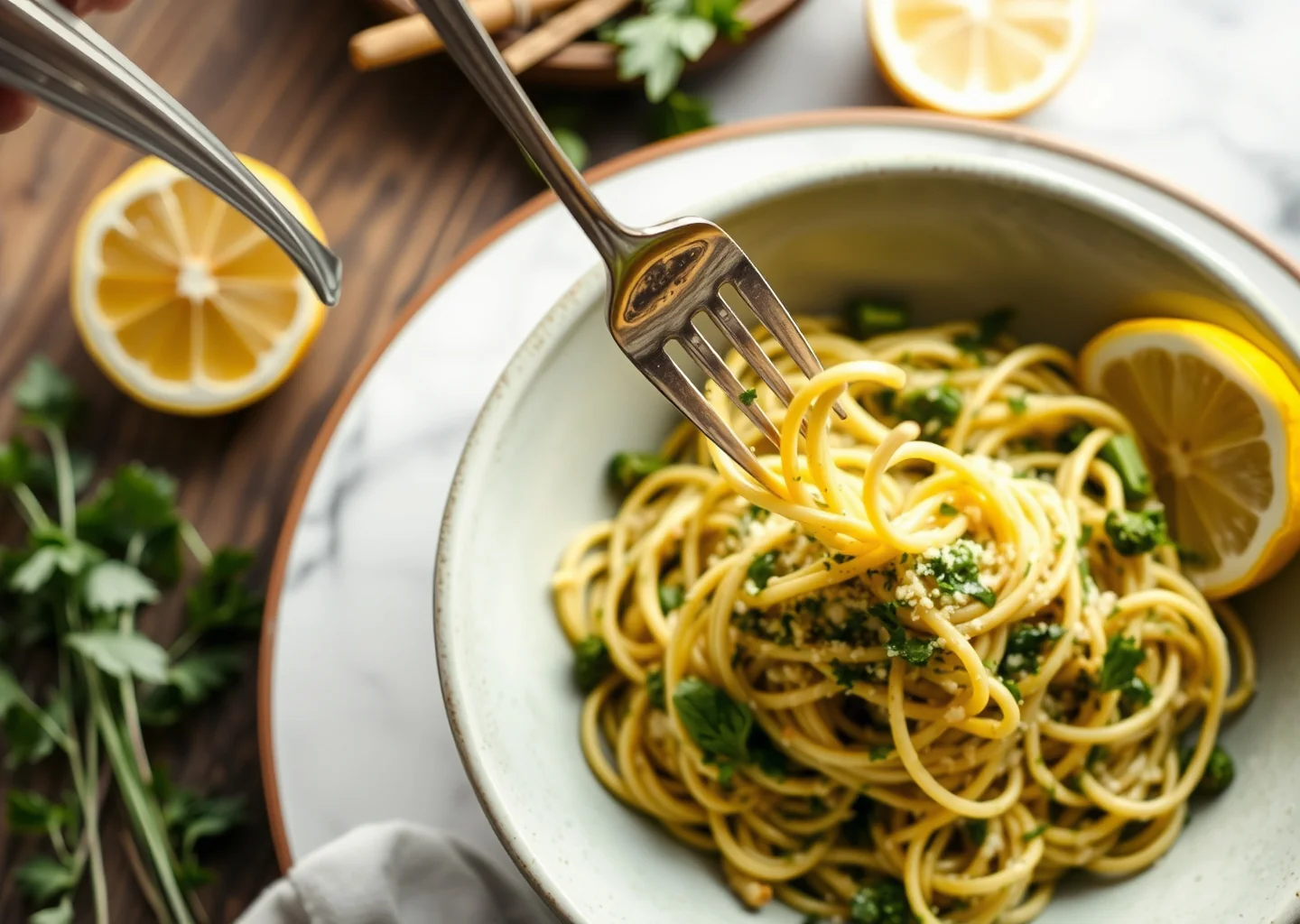 Lemon Asparagus Tagliolini