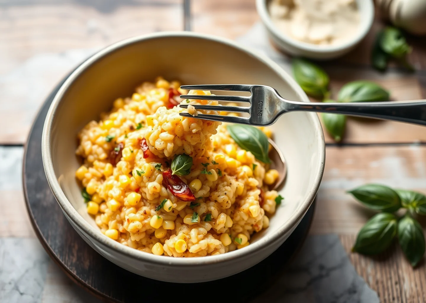 Corn and Basil Risotto
