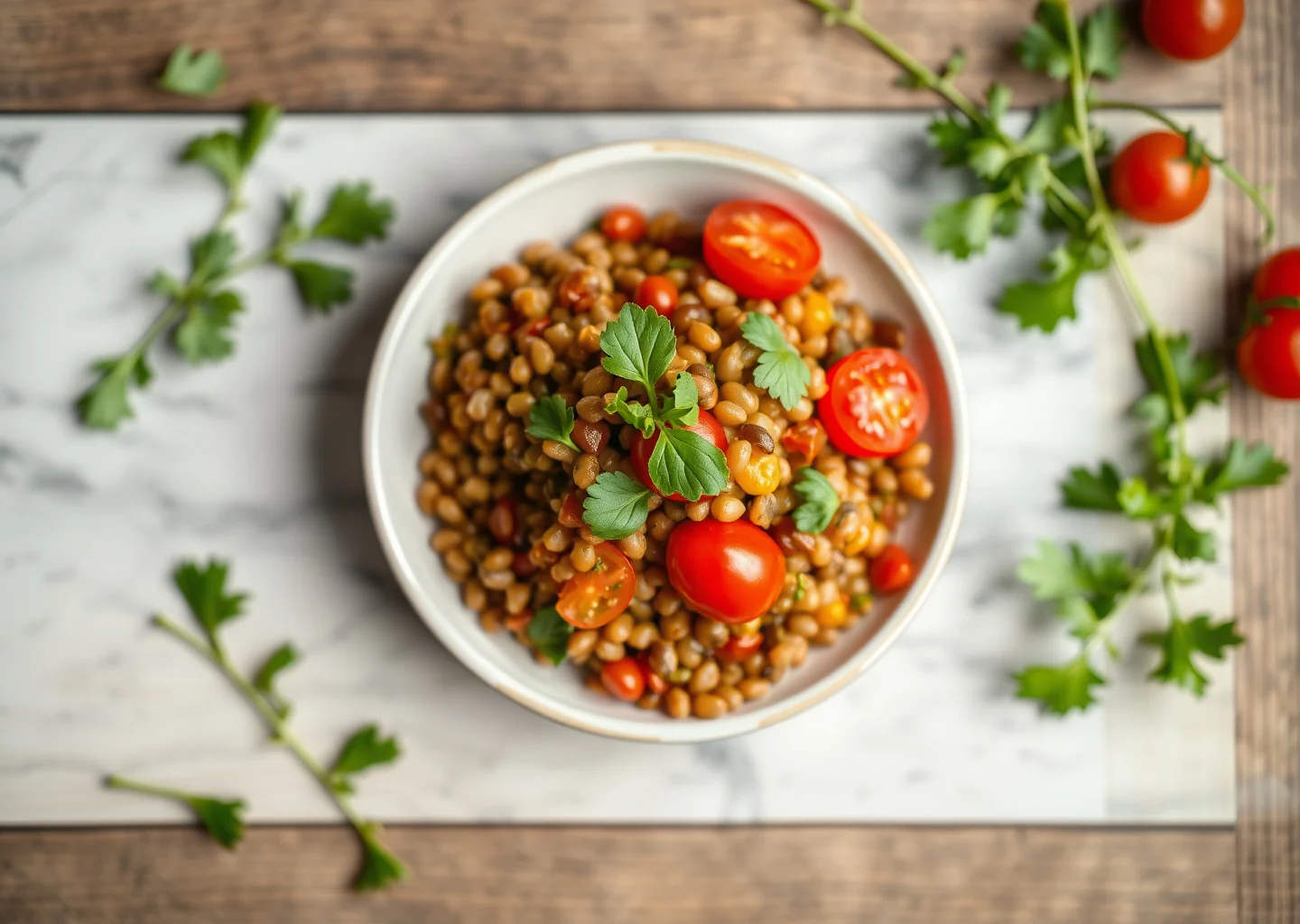 Lentil and Cherry Tomato Salad