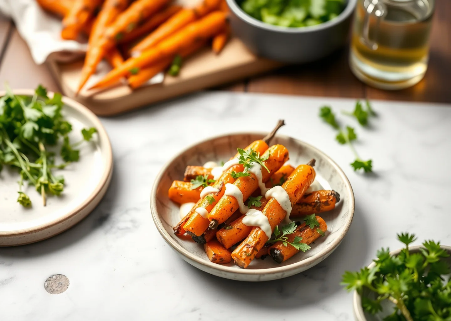 Roasted Carrots with Tahini Drizzle