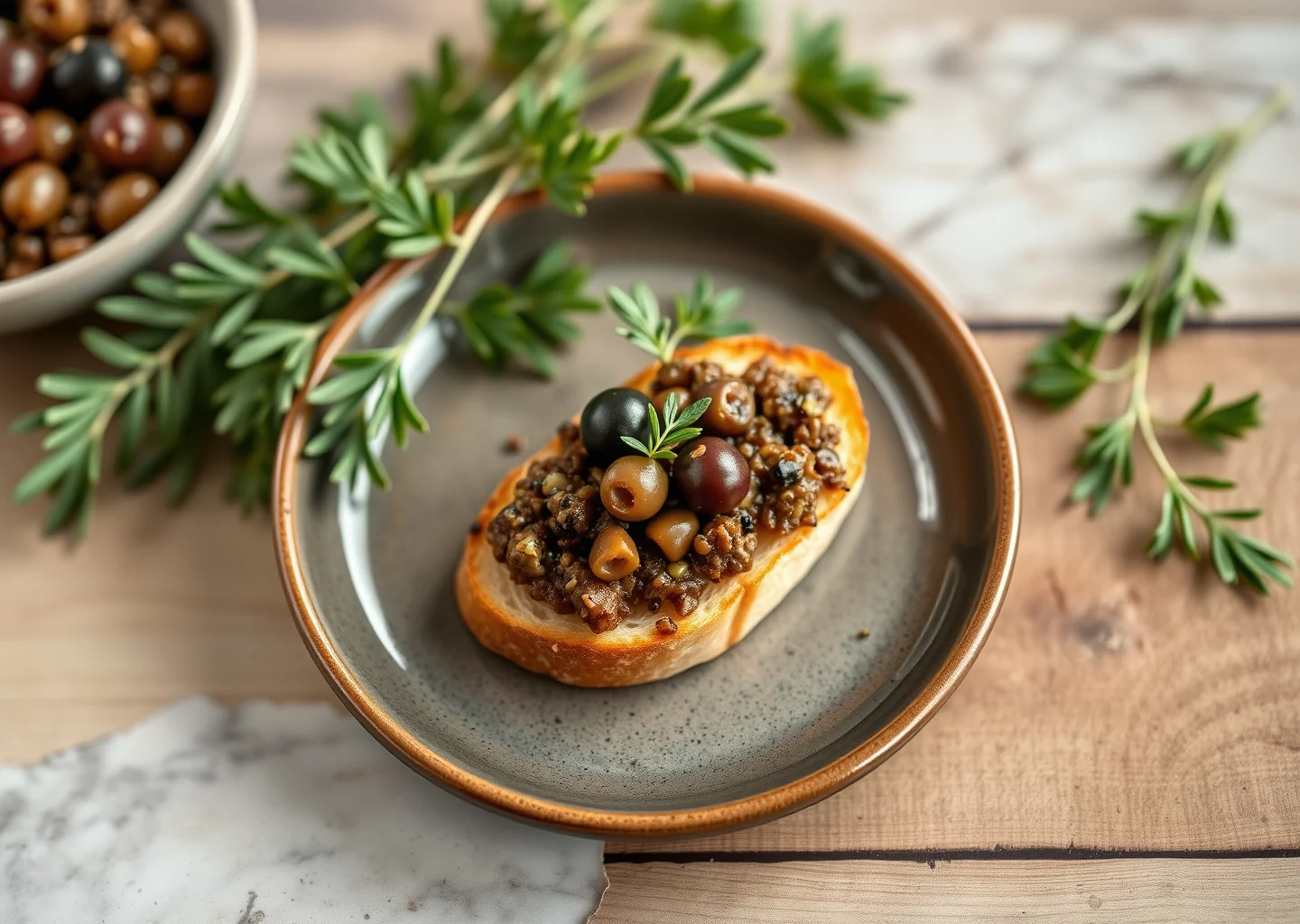 Black Olive Tapenade Crostini