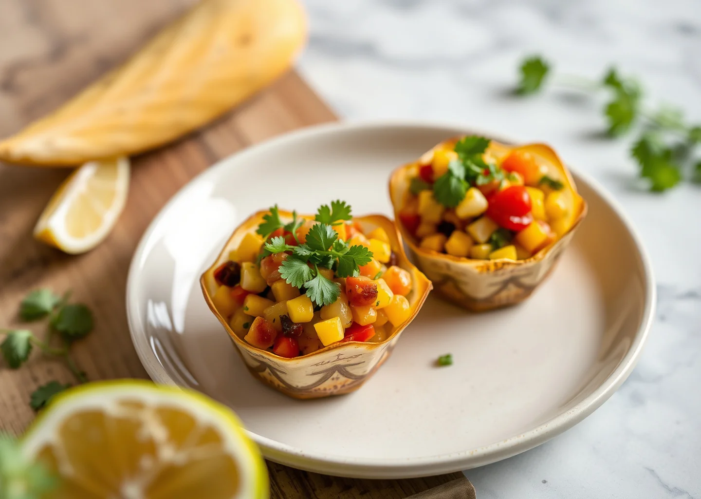 Charred Corn Salsa Cups